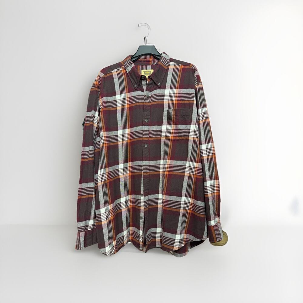 The Foundry Supply Co Mens 2xl Flannel Shirt Plaid‎ Long Sleeve ButtonUp Cotton